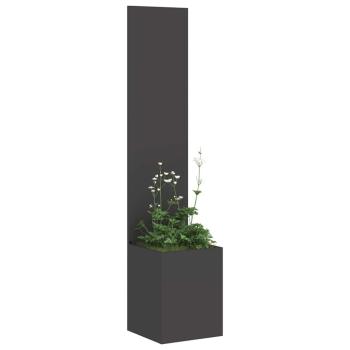 Blumentopf mit dekorativem Paneel Schwarz 32 x 140 cm