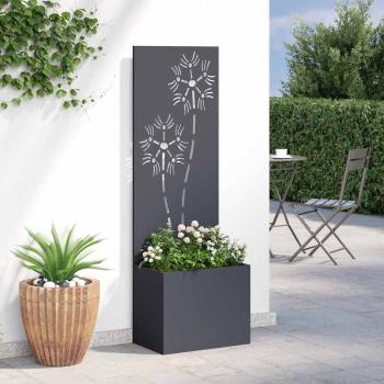Blumentopf mit dekorativem Paneel Anthrazit 50 x 140 cm