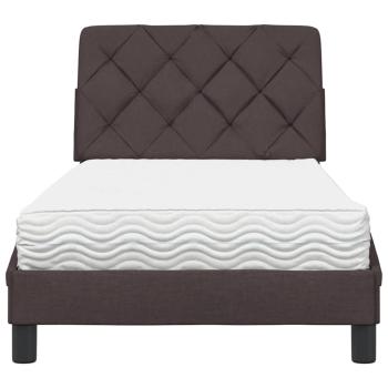 Bett mit Matratze Dunkelbraun 80x200 cm Stoff