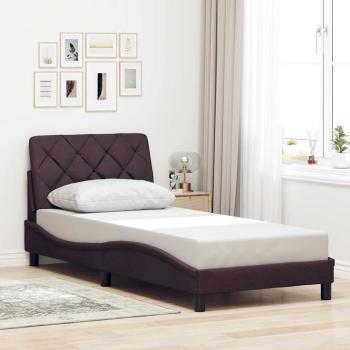 ARDEBO.de - Bettgestell ohne Matratze Dunkelbraun 80x200 cm Stoff