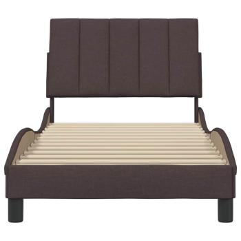ARDEBO.de - Bettgestell ohne Matratze "Hanko" Dunkelbraun 80x200 cm Stoff