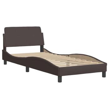 Bettgestell ohne Matratze "Hanko" Dunkelbraun 80x200 cm Stoff
