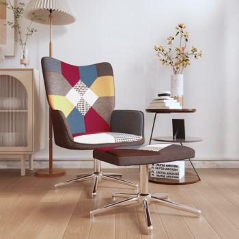 ARDEBO.de - Relaxsessel mit Hocker Patchwork Stoff