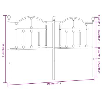 Kopfteil Metall Schwarz 140 cm