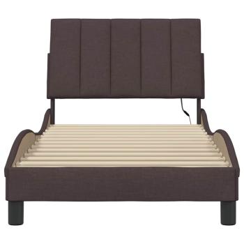 Bettgestell ohne Matratze "Hanko" Dunkelbraun 80x200 cm Stoff