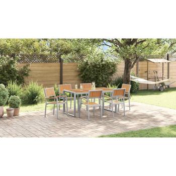 Garten Essgruppe 7 pcs Grau Massivholz Akazie