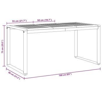 Garten Essgruppe 7 pcs Grau Massivholz Akazie