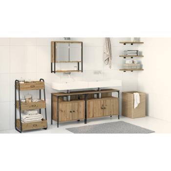 3-tlg. Badmöbel-Set Artisan Eiche Holzwerkstoff