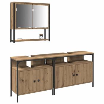 3-tlg. Badmöbel-Set Artisan Eiche Holzwerkstoff