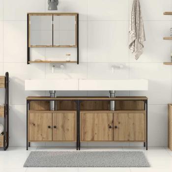 3-tlg. Badmöbel-Set Artisan Eiche Holzwerkstoff
