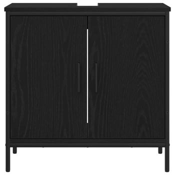 4-teiliges Badezimmermöbelset in schwarzer Eiche und Holzwerkstoff