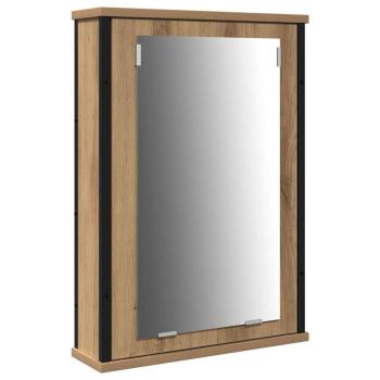 4-teiliges Badezimmermöbel-Set aus Artisan-Eiche, beschichtetem Holz