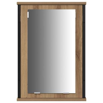 4-teiliges Badezimmermöbel-Set aus Artisan-Eiche, beschichtetem Holz