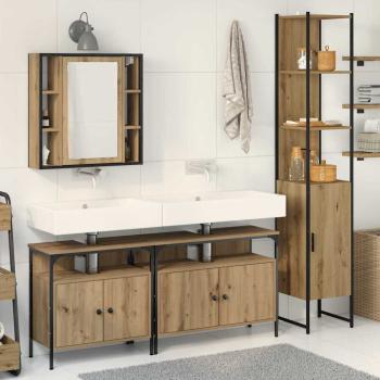4-teiliges Badezimmermöbelset in Artisan-Eiche