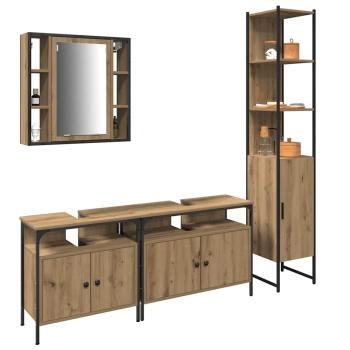 4-teiliges Badezimmermöbelset in Artisan-Eiche