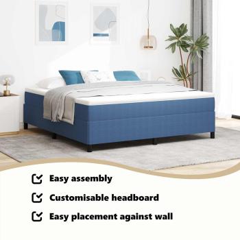 Boxspringbett Blau Cordstoff