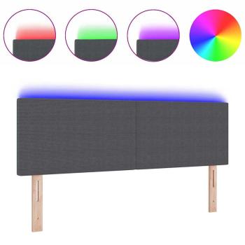 LED Kopfteil Einfarbig Dunkelgrau 80 cm Cordstoff