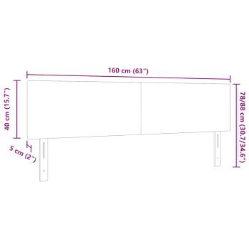 LED Kopfteil Einfarbig Dunkelgrau 80 cm Cordstoff