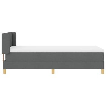 Boxspringbett mit Matratze in Dunkelgrau, 100 x 200 cm, aus Stoff