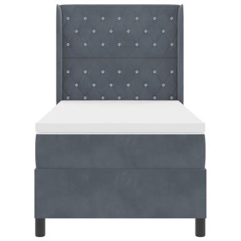 Boxspringbett mit Matratze Dunkelgrau 90x200 cm Samt