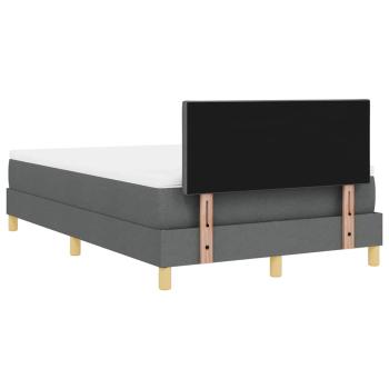 Boxspringbett mit Matratze & LED Dunkelgrau 120x200 cm Stoff