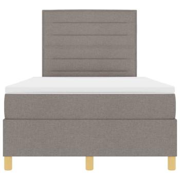 LED Boxspringbett mit Matratze Taupe 120x200 cm Stoff