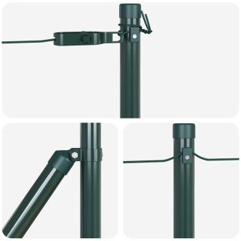Zaunpfosten mit Bodenplatten 52 Stk. Ø32mm 70cm Stahl Verzinkt