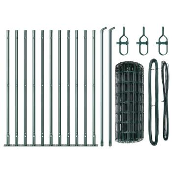 Eurozaun mit 13 Flanschpfosten 0.6x25 m galvanisierter Stahl