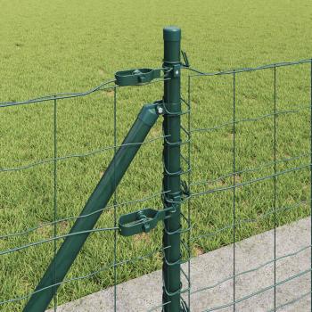 Euro-Zaun mit 13 Flanschpfosten 0.6x50 m verzinkter Stahl