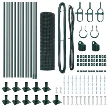 Zaunpfosten Set Grün Set aus 2 Stahl 25 x 0,5 m Langlebig