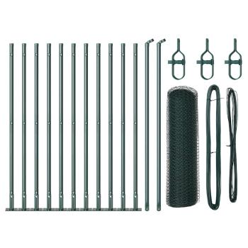 Sechskant Drahtzaun mit 7 Flanschen 0.5x25 m Stahl grün
