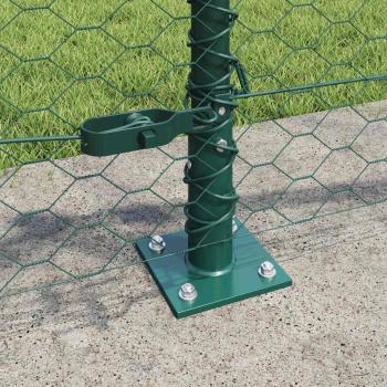 Zaunset Set aus 2 Waldgrün Metall 25 x 0,5 m Langlebig