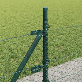 Zaunset Set aus 2 Waldgrün Metall 25 x 0,5 m Langlebig