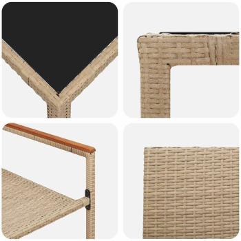 5-teiliges Garten Esstisch Set Beige Poly Rattan