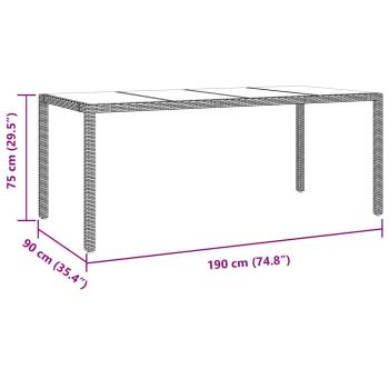 7-teiliges Gartenset Beige Poly-Rattan