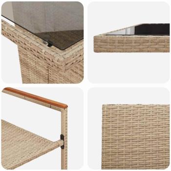 Garten Essgruppe 9 pcs Beige 240 x 90 cm Poly-Rattan
