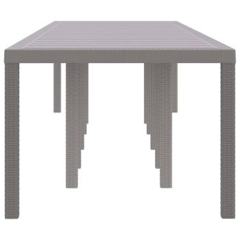 ARDEBO.de - Gartentisch Hellgrau 350x100x73 cm Poly Rattan