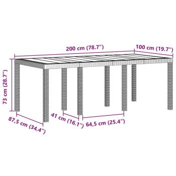 Garten-Essgruppe 9 pcs Hellgrau 8-Sitzer Polypropylen