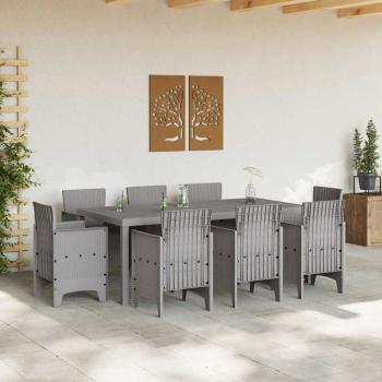 Garten-Essgruppe 9 pcs Hellgrau 8-Sitzer Polypropylen