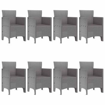 Garten-Essgruppe 9 pcs Hellgrau 8-Sitzer Polypropylen