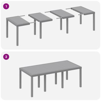 Garten-Essgruppe 9 pcs Hellgrau 8-Sitzer Polypropylen