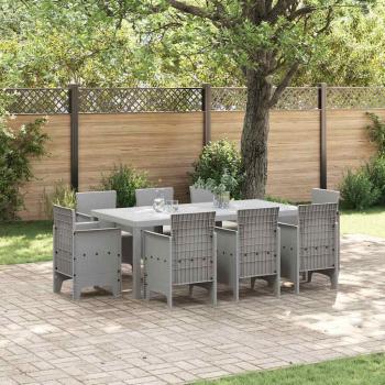 ARDEBO.de - Garten Essgruppe 9 pcs Hellgrau Polypropylen