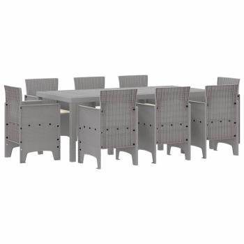 Garten Essgruppe 9 pcs Hellgrau Polypropylen