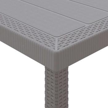 ARDEBO.de - Garten Esstisch Set 15 pcs Hellgrau Groß Poly Rattan, Stahl