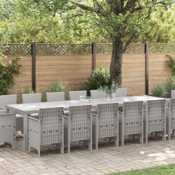 ARDEBO.de - Garten-Esszimmer-Set 15 pcs Hellgrau 14-Sitzer