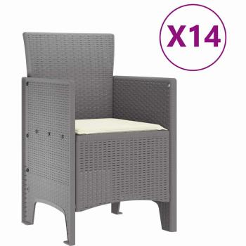 Garten-Esszimmer-Set 15 pcs Hellgrau 14-Sitzer