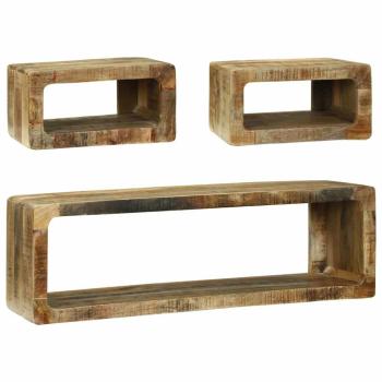 3-teiliges TV-Schrank Set Massivholz Grobes Mango
