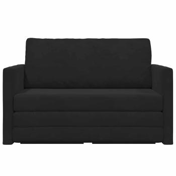 ARDEBO.de - Boden Sofa Bett 2-in-1 Schwarz 124x204x61 cm Velvet