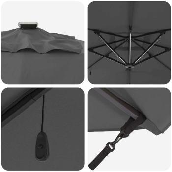 Freischwingender Roma Parasol 286 x 285 x 270 cm Aluminium