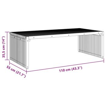 Gartenseit Tisch 110x55x35.5 cm Massivholz Teak